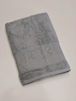 Махровое полотенце банное Cestepe VIP Cotton Серое 70*140 см