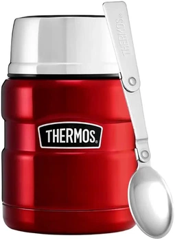 Харчовий термос Thermos 470 з ложкою з нержавіючої сталі для походів та подорожей Red