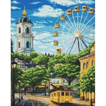 Алмазна мозаїка "Колесо і дзвіниця" 40х50см Ідейка (302141)