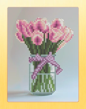 Алмазная мозаика "Тюльпаны в вазе" Brushme 17x22.5см DM3001