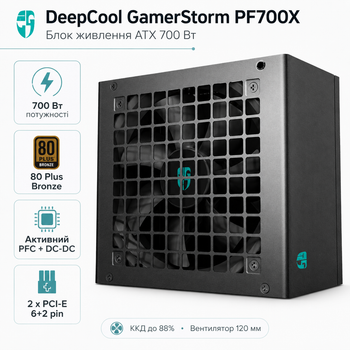 Блок живлення DeepCool GamerStorm PF700X ATX 700W 80 Plus Bronze Black (R-PF700X-HD0B-JGEU)