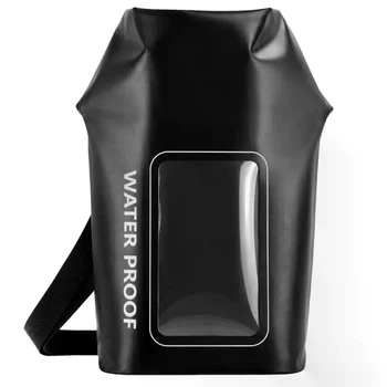 Гермомешок водонепроницаемый Zelart Waterproof Bag 5 л с окном Touch Screen для телефона Черный