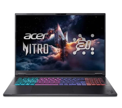 Ноутбук Ноутбук для ігор Acer Nitro 18 AI AN18-61 18" 165Гц Ryzen AI 9 365 16ГБ ОПЕРАТИВНОЇ ПАМ'ЯТІ 1ТБ SSD Диск RTX5070 DLSS4 Чорний Функції AI