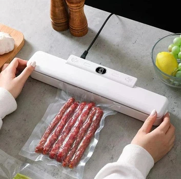 Автоматический вакууматор Food Saver для продуктов 90 Вт, цифровой экран, сухое и влажное вакуумирование, белый