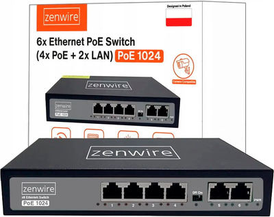 Przełącznik Zenwire 4x POE + 2x LAN (1234584)