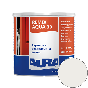 Емаль акрилова Aura Luxpro Remix Aqua 30 RAL 9010 (чисто білий) напівматова 0.75 л