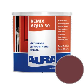 Емаль акрилова Aura Luxpro Remix Aqua 30 RAL 3011 (цегляний) напівматова TR 0.7 л