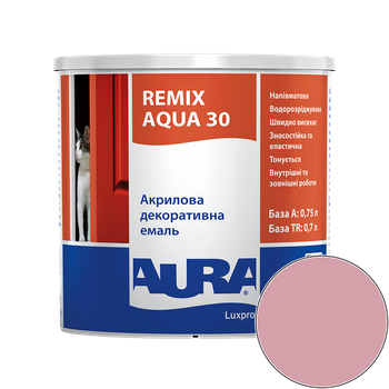 Емаль акрилова Aura Luxpro Remix Aqua 30 RAL 3015 (пудрово-рожевий) напівматова 0.75 л