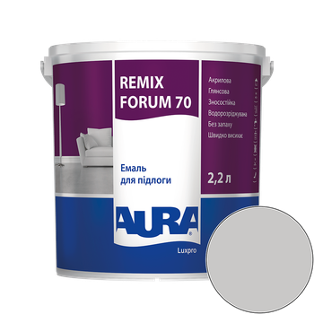 Емаль акрилова для підлоги Aura Luxpro Remix Forum 70 RAL 7047 (телегрей 4) глянцева 2,2 л (2,7 кг)