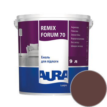 Емаль акрилова для підлоги Aura Luxpro Remix Forum 70 RAL 8012 TR (червоно-коричневий) глянцева 9 л (11,34кг)