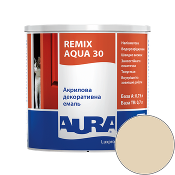 Емаль акрилова Aura Luxpro Remix Aqua 30 RAL 1015 (світла слонова кістка) напівматова 0.75 л