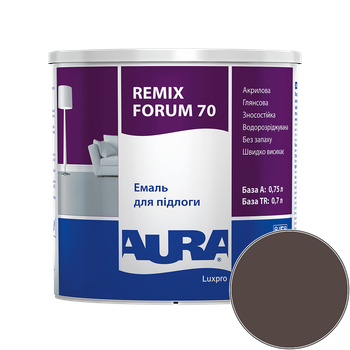 Эмаль акриловая для пола Aura Luxpro Remix Forum 70 RAL 8017 TR (шоколадно-коричневый) глянцевая 0.7 л