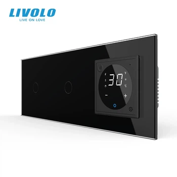 Умний терморегулятор LIVOLO з Wi-Fi управлінням чорний загартоване скло