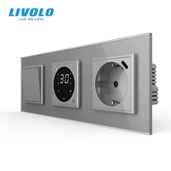 Терморегулятор электронный LIVOLO с USB Type-C 18 Вт серый закаленное стекло
