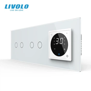 Умний терморегулятор LIVOLO програмований з управлінням з телефона білий загартоване скло