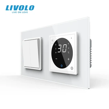 Сенсорный терморегулятор LIVOLO для теплого пола электронный белый закаленное стекло
