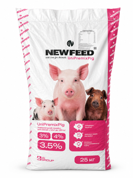Премикс для свиней NewFeed UniPremixPig 5/4/3,5% от 12 до 150+ кг, 25 кг