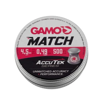 Пульки Gamo Match AccuTek 4,5 мм 0,49г 500 шт (6320034-AK) Gamo 6320034-AK 1049577