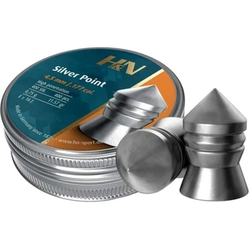 Пульки H&N Silver Point 4,5 мм 0,75 г 400 шт/уп (92344500004) H&N 92344500004 1050958