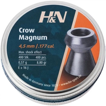 Пульки H&N Crow Magnum 4,5 мм, 0,57 г, 400 шт/уп (92224500004) H&N 92224500004 1058623