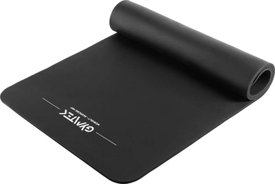 Mata do ćwiczeń jogi szeroka Gymtek Space+ NBR 1 cm Czarna (5905884426647)