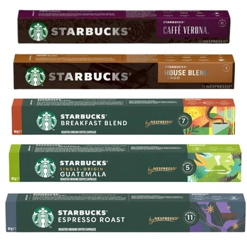 Набор кофе в капсулах 5 видов Starbucks Nespresso Микс 50 шт