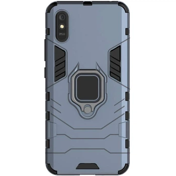 Ударостійкий чохол Transformer Ring for Magnet для Xiaomi Redmi 9A Сірий / Metal slate Без бренду