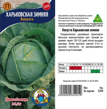 Насіння Капуста ХАРЬКОВСКАЯ ЗИМНЯЯ 1гр