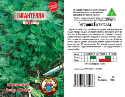 Насіння Петрушка Гигантелла - 15гр.