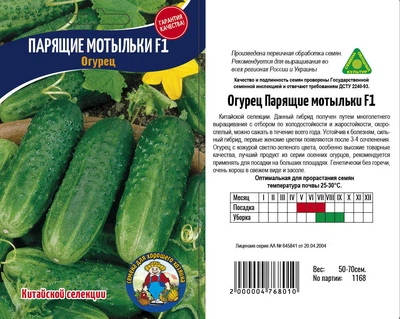 Насіння Огірок ПАРЯЩИЕ МОТЫЛЬКИ F1 70шт