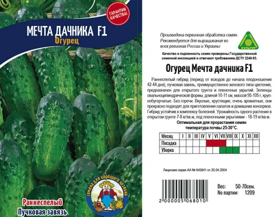 Насіння Огірок Мечта дачника F1 5070шт