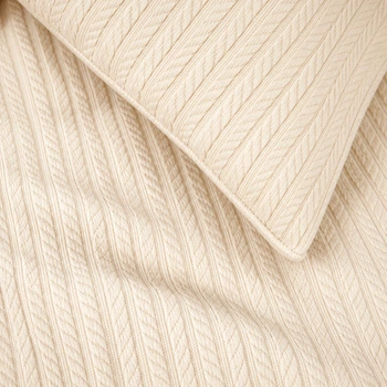 Съемный чехол для подушки MirSon Pique №10-03 Arrowline Cream 70х70 см (2200013811763)