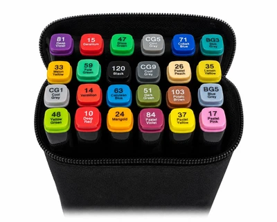 Набор двусторонних маркеров для скетчинга Touch 24 цвета на спиртовой основе, профессиональные маркеры для рисования, дизайна