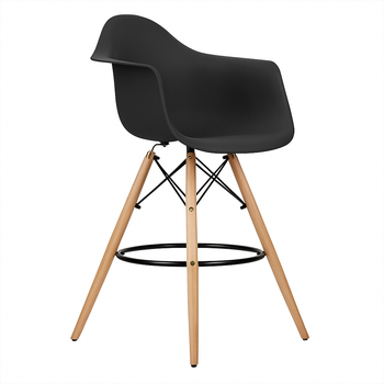 Стілець Тауер Вуд Eames барний високий чорний