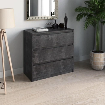 Комод на 3 ящика Moreli T-214 Ш 800 / В 755 / Г 400 Бетон темный