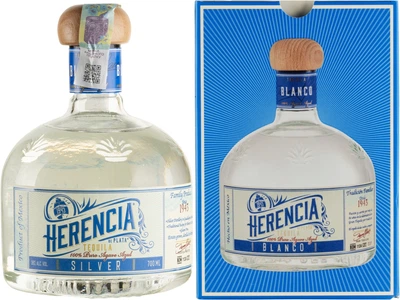 Текила Herencia de Plata Blanco 100% Agave 0.7 л 38% в подарочной коробке (7501054899280N)