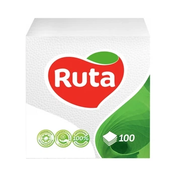 Салфетки бумажные Ruta 1 шар 100 шт 33*33 см