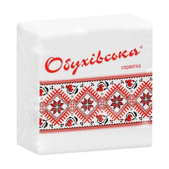 Салфетки бумажные Обуховская однослойные 24*24 см 40 шт белые