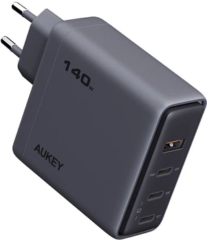 Ładowarka sieciowa AUKEY PA-C6 Comet Mix 4 140W GaN USB-C PD Dark Grey (689323788224)