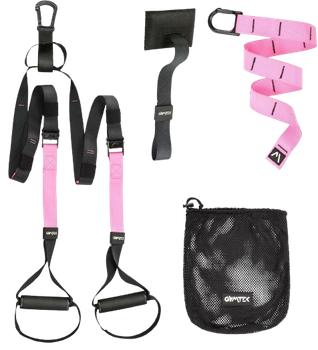 Комплект еспандерів Gymtek Pro 124180 Чорно-рожевий (5907766663874)