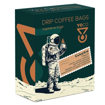 Кава у дріп-пакетах YOCO Colombia Peach, 5 шт ×12 г