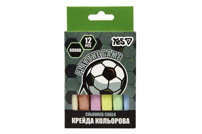 Крейда кольорова 400563 "Football" 12 шт, круглий Yes