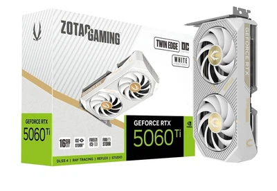 Видеокарта ZOTAC GAMING GeForce RTX 5060 Ti 16GB Twin Edge OC White Edition (ZT-B50620Q-10M)