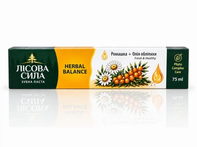 Зубная паста Лесная сила ромашка - облепиховое масло Herbal Balance, 75м