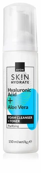 Пінка для вмивання-тонік Avon Sk!n Hydrate з гіалуроновою кислотою та соком алое «Зволоження» 150 мл