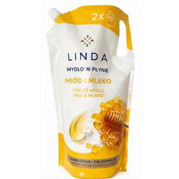 Рідке крем-мило Linda Мед з молоком 1 л