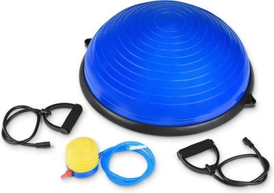Platforma do balansowania Gymtek półpiłka do ćwiczeń DualCore + pompka Niebieska (5907766664222)