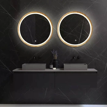 Дзеркало Luxury Wood Perfection Slim з LED підсвіткою, дуб натуральний, сенсорна кнопка-димер, 650х650мм