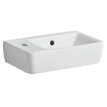 Раковина Geberit Selnova Compact 501.518.00.7 зі скороченим вилітом 40см, отвір для змішувача зліва, білий глянець