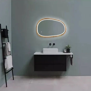 Дзеркало асиметричне Luxury Wood Dali з комбінованою LED підсвіткою, дуб натуральний, 500х800мм